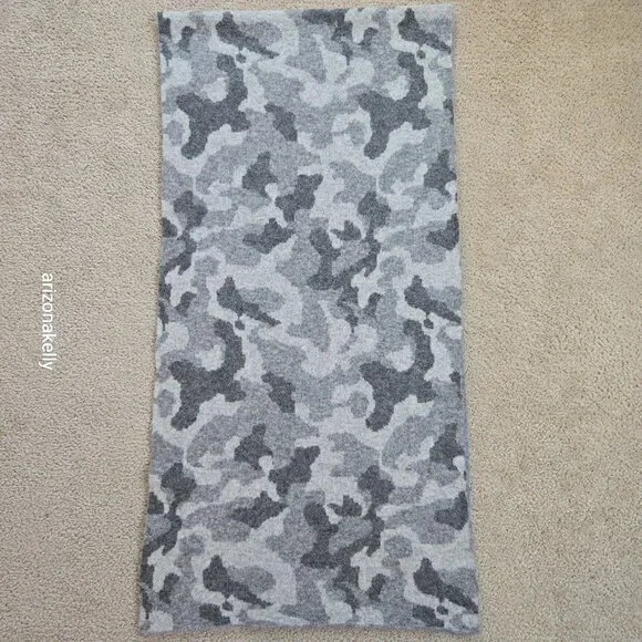 NWOT Grey Knit Camo Scarf Wool Alpaca - Picture 2 of 13